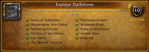 ruins of auberdine shatterspear war camp
            withering thicket the eye of the vortex lor'danel the master's glaive
            shatterspear vale wildbend river ruins of Mathystra ameth'aran nazj'vel