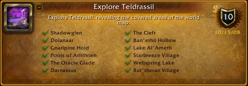 shadowglen dolanaar gnarlpine
        hold pools of arlithrien the oracle glade darnassus the cleft ban'ethil
        hollow lake al'ameth starbreeze village wellspring lake rut'theran village